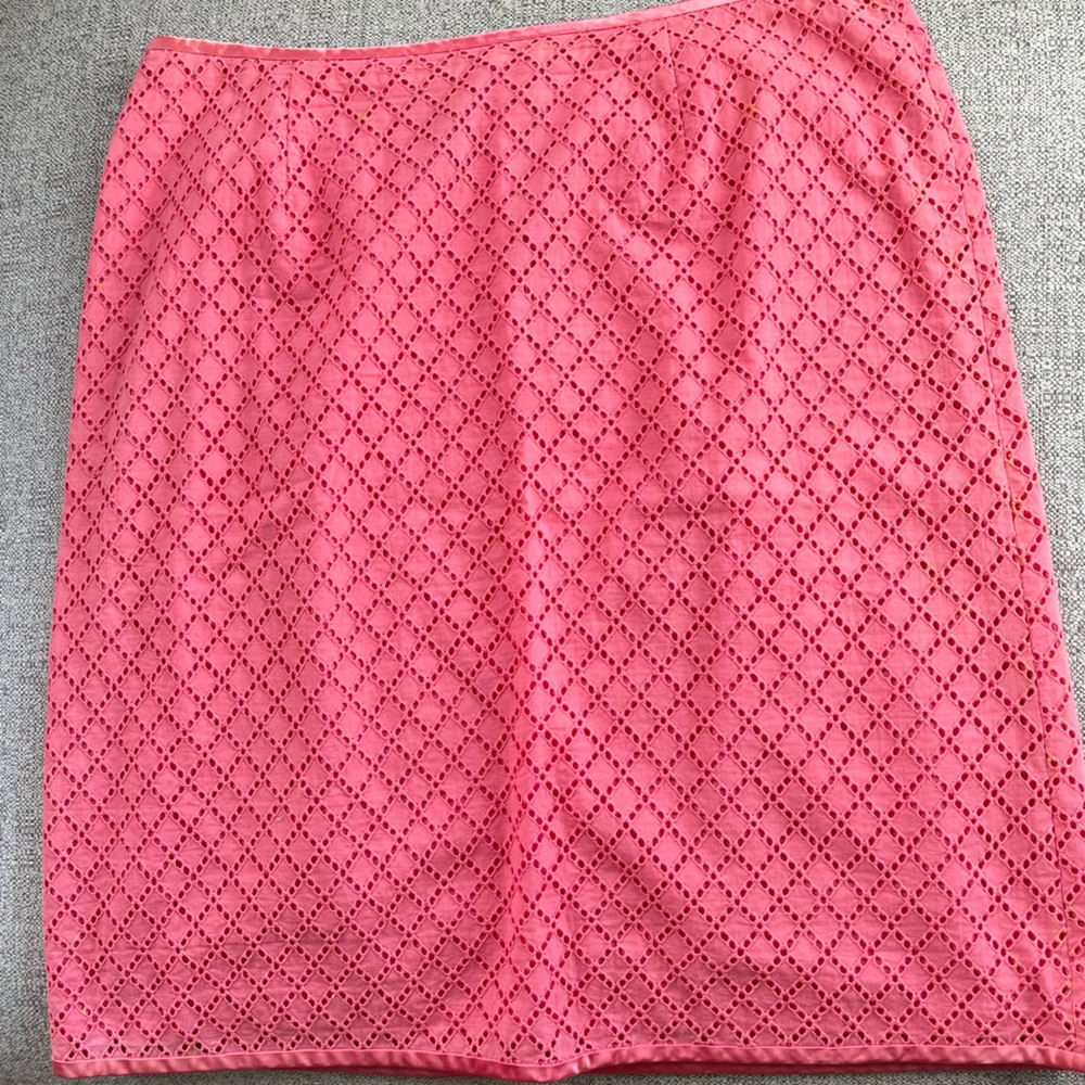 Straight skirt to above knees, Sigrid Olsen, size 10, bright pink, fully lined